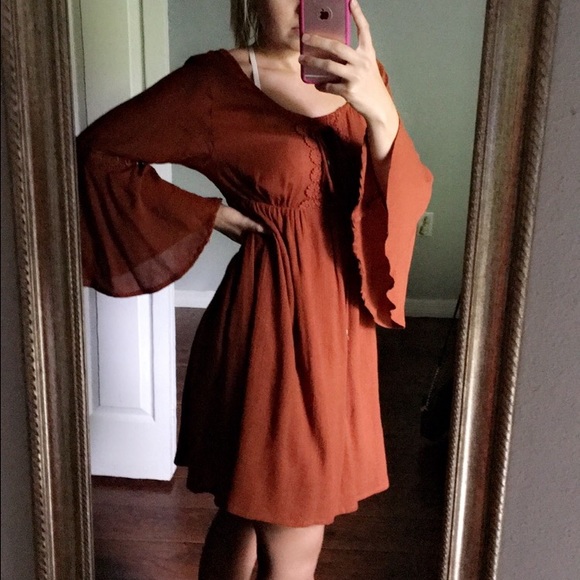 Orange dress.
