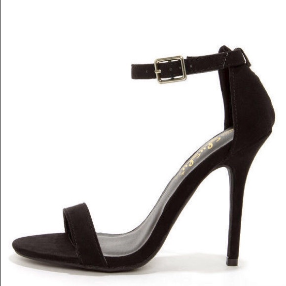 Single Strap Elsi Black Heels