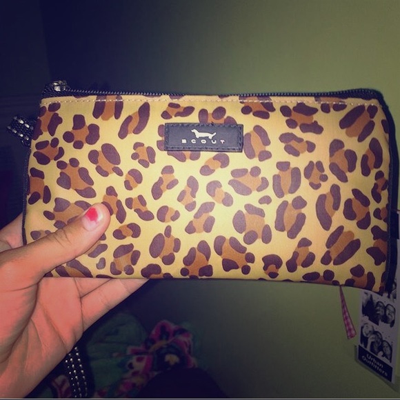 Scout cheetah print wristlet