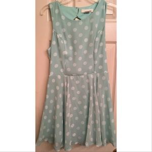 Blue & White Polka Dot Skater Dress