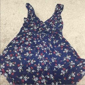 Blue floral tank top
