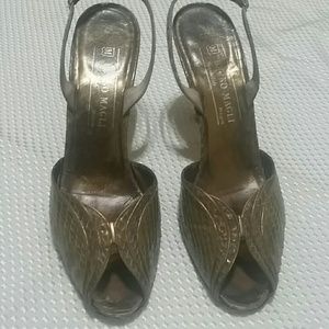 Bruno Magli Olive Snakeskin Slingbacks!