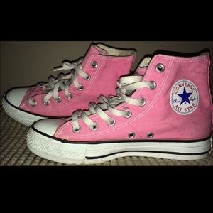 size 7 pink high top converse