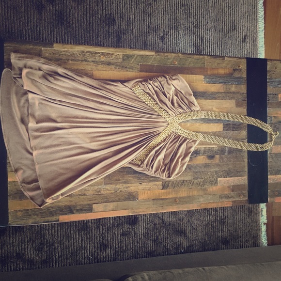 SKY tan too with gold embellishment