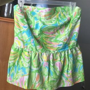 Lilly Pulitzer strapless peplum top