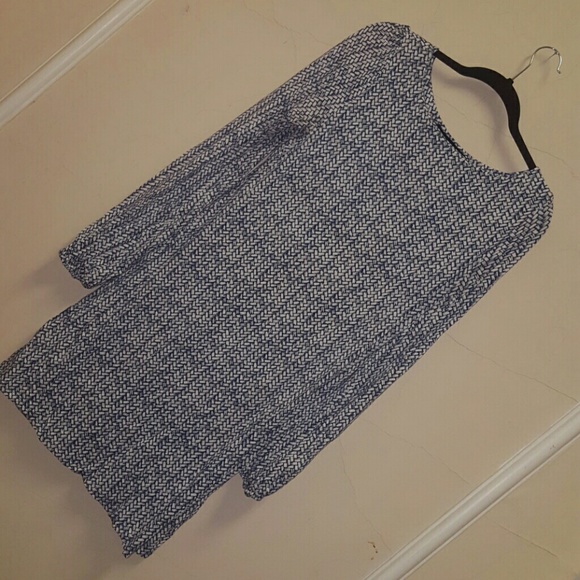 Blue and white dress