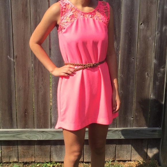 Neon pink Gianni bini dress