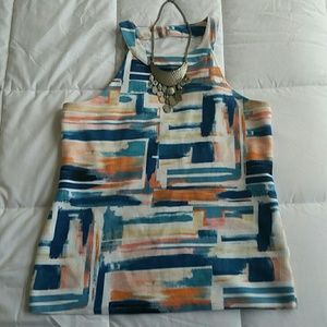 Watercolor tank with v back