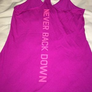 "NEVER BACK DOWN" Under armour tank