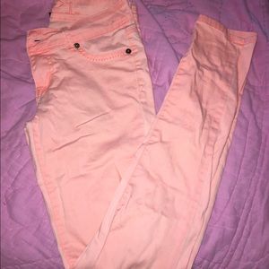 peach colored jeans