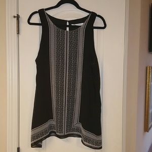 Black and Cream Sleeveless Top