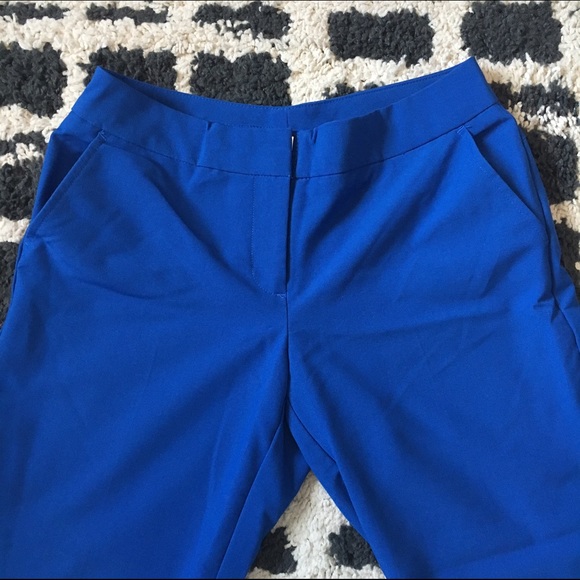 Blue Cropped Dress Pants