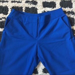 Blue Cropped Dress Pants