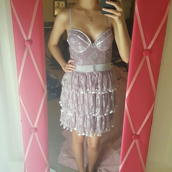 Lavender ruffle party dress
