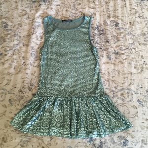 NWOT S Mermaid Sparkle Peplum Top