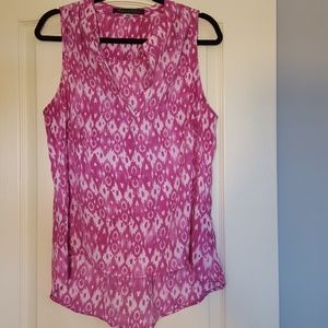Pink Ikat Print Top