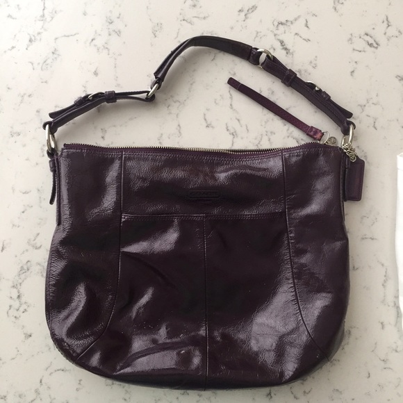 Authentic Coach purple patent purse