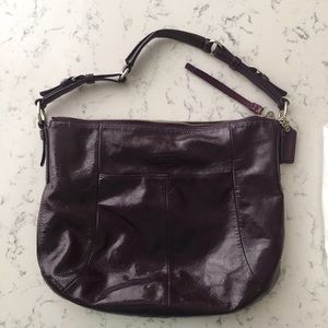 Authentic Coach purple patent purse