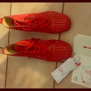 Christian Louboutin red, spike sneaker