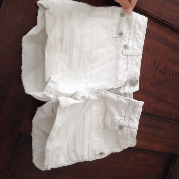 Justice white jean shorts