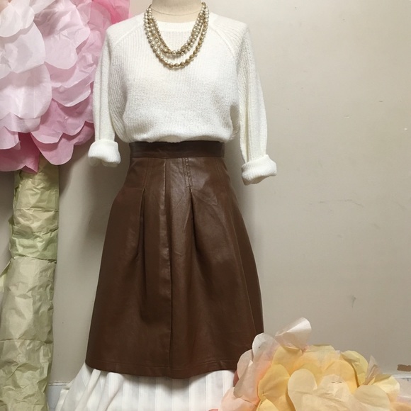 Forever 21 Brown Faux Leather Skirt