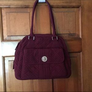 Vera Bradley Burgundy Turn Lock Satchel