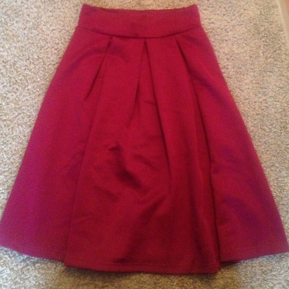 Red long skirt