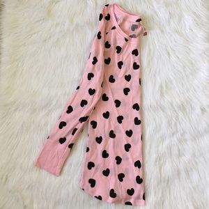 1 Pink Henley With Black Hearts