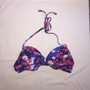 Floral push up bathing suit top