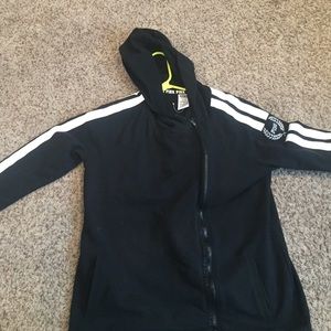 Black jacket from pink