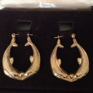 14 Karat Gold Dolphin Earrings