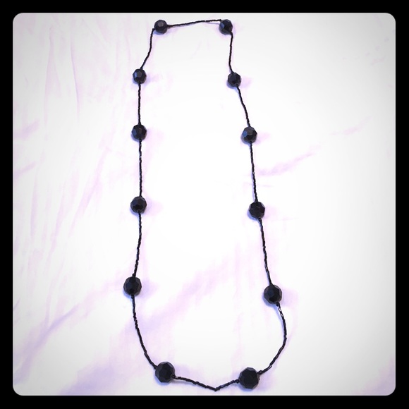 Black beaded necklace