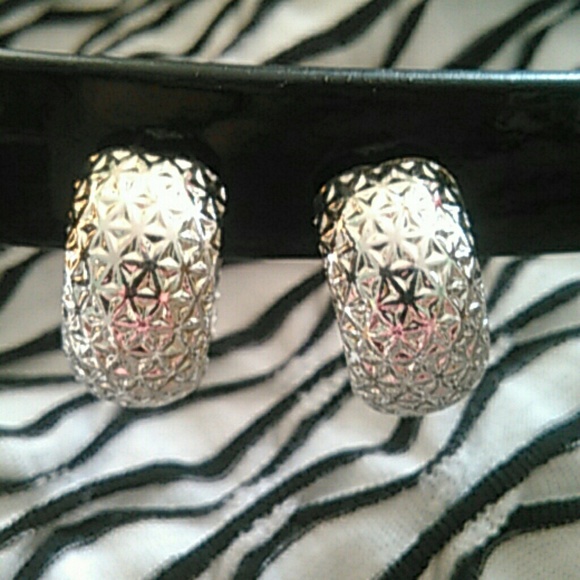 Silver clip earrings