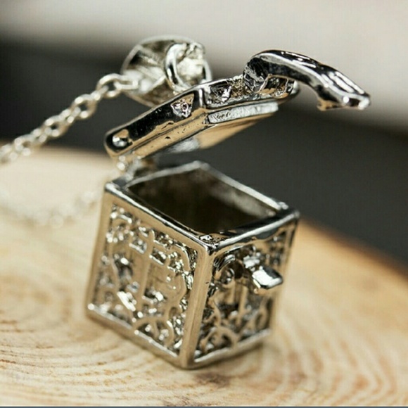 Silver locket box pendant
