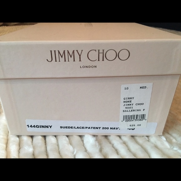 Jimmy Choo navy ballerina flat. Patent/lace/suede - Picture 3 of 4