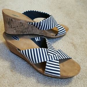 Wedge striped sandals