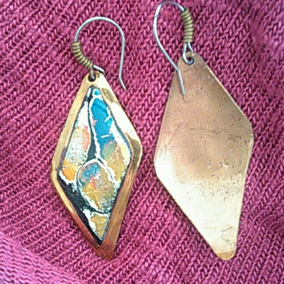 Copper earrings - Picture 2 of 2