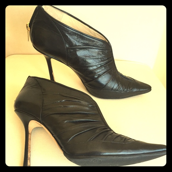 Jimmy Choo Ruched Leather Bootie, Size 38