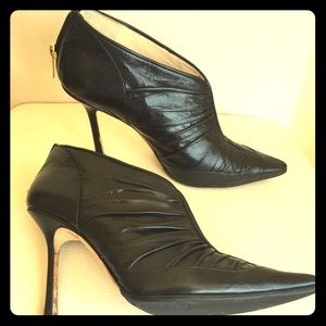 Jimmy Choo Ruched Leather Bootie, Size 38