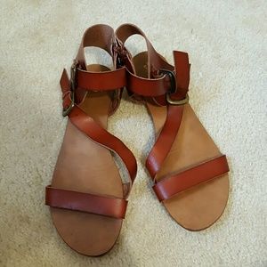 Brown flat sandals