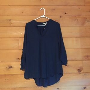 Blue 3/4 sleeve blouse