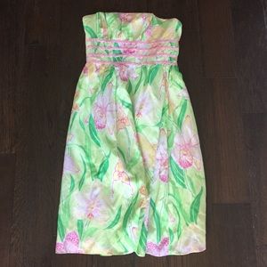 Lilly Pulitzer floral strapless dress size 2