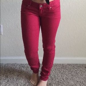 EXPRESS red skinny jeans