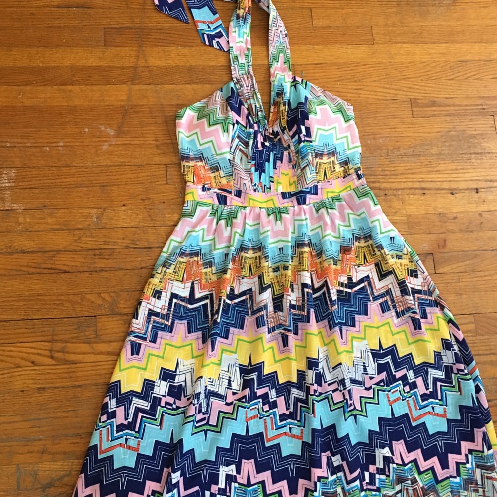 Brightly colored flowy maxi dress