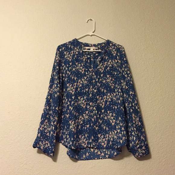 Lauren Conrad - Button Up Printed Blouse