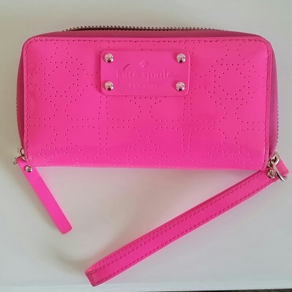 kate spade Handbags - Kate Spade wristlet in hot pink!!