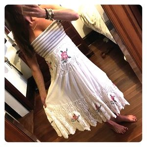 Hand crochet floral embroidered dress