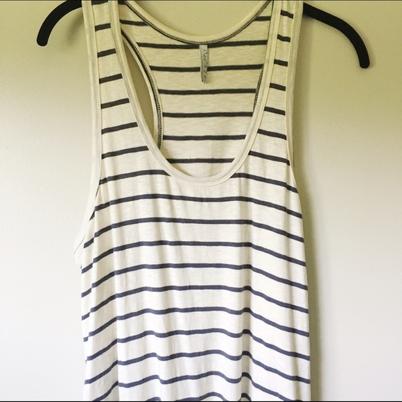 Navy & Cream High Low Dress