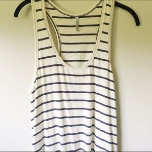 Navy & Cream High Low Dress