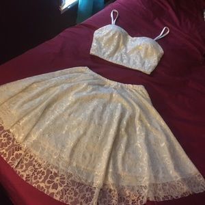 Cropped top and skirt set